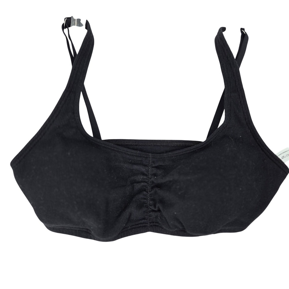 Gilly Hicks MEDIUM Ribbed Bralette Womens Black Minimalist Basics